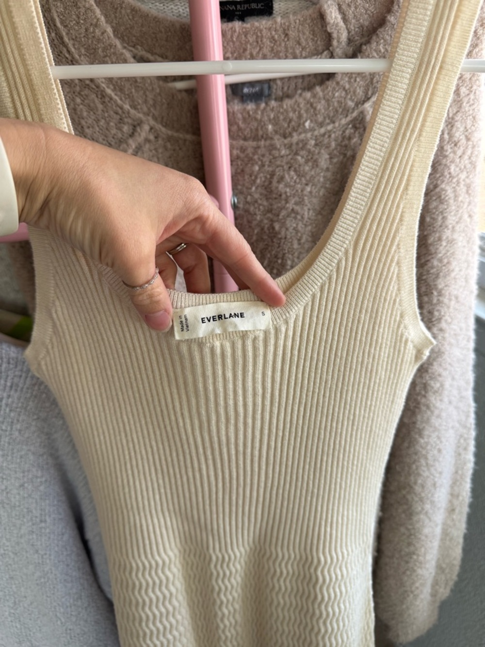 Everlane Cream Crochet Tank Dress - Picture 2 of 10
